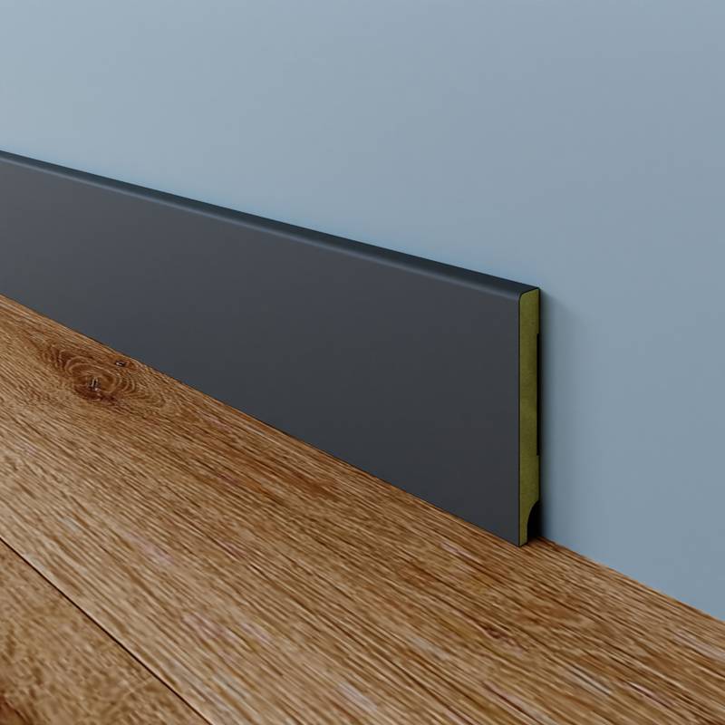 Gladde plint - 22 x 60 mm - RAL 7016