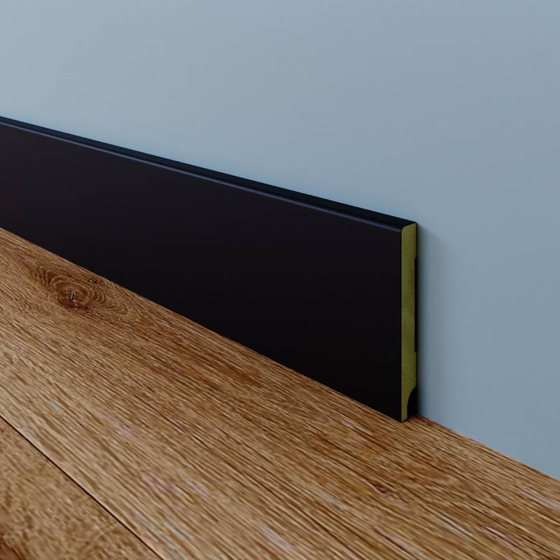 Gladde plint - 15 x 190 mm - RAL 9005