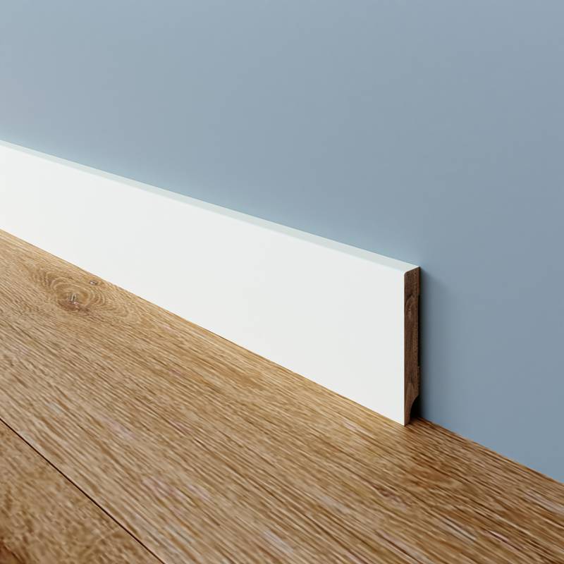 Gladde Plint Meranti - 12 x 45 mm - RAL 9003