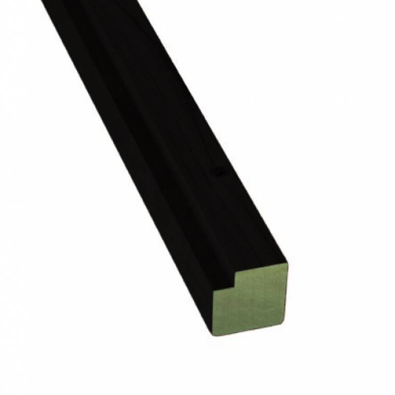 Hoek - Koppellat 30x30mm RAL9005 - 30 x 30 mm -  Zwart