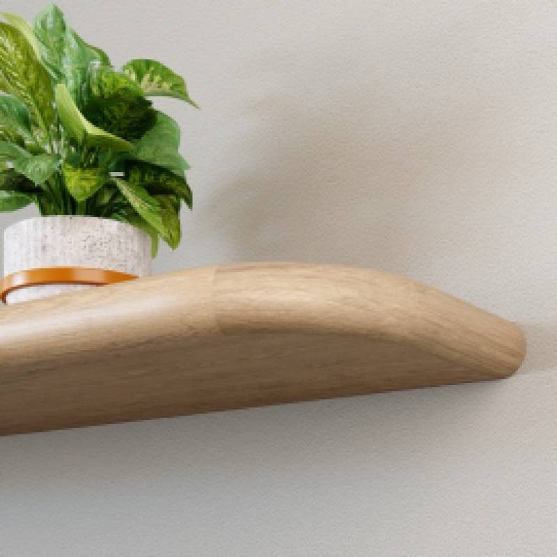 Eiken Wandplank Dubbel Afgerond - eiken (2 producten beschikbaar)