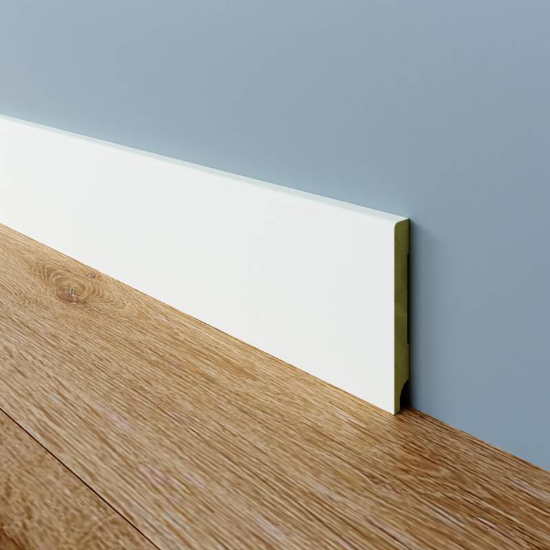 Gladde Folie Plint - 12 x 120 mm -  Wit